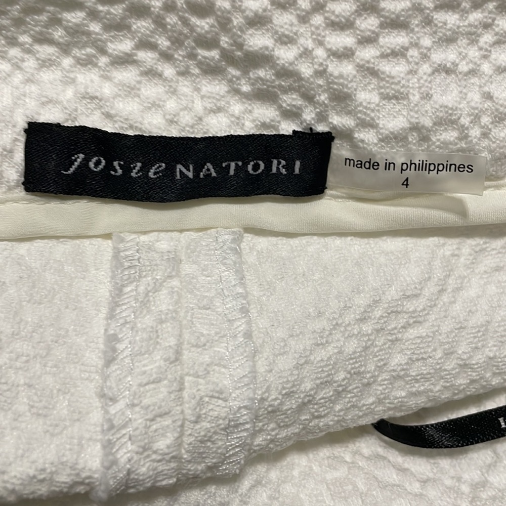 Josie Natori‎ cotton twill trousers white size 4 - Picture 3 of 4